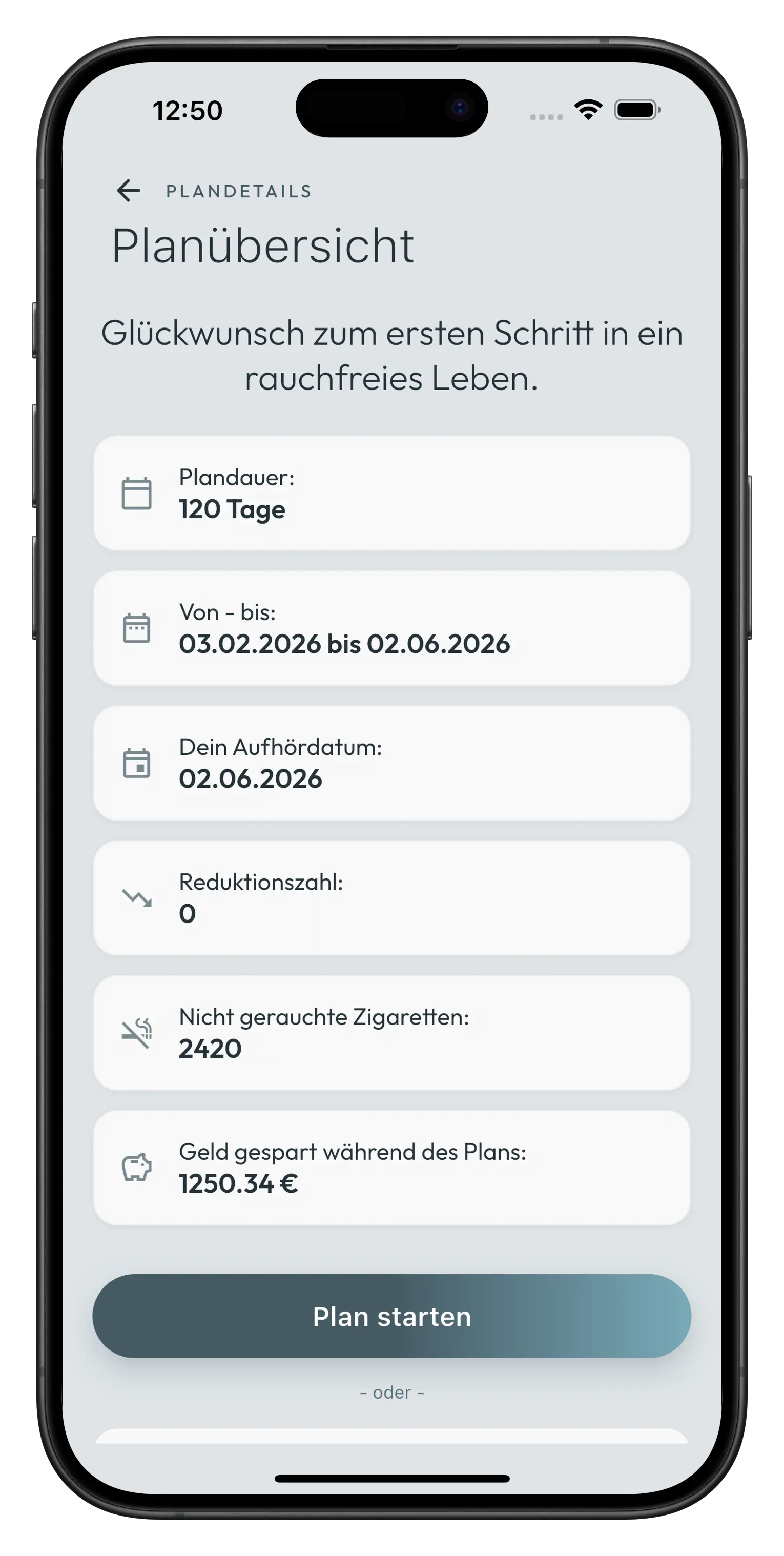 Personalisierter Ausstiegsplan