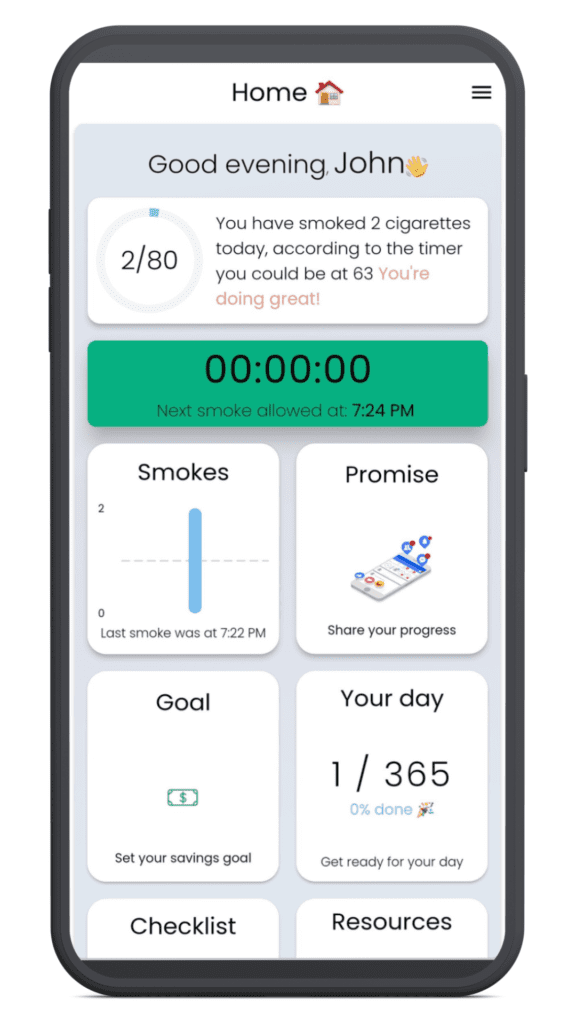 quit smoking app, smoking allowed